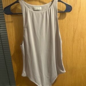 Babaton Light Gray Sleeveless Bodysuit